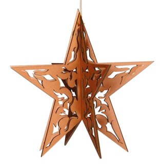 3-D-Anhänger STERN L Kupfer