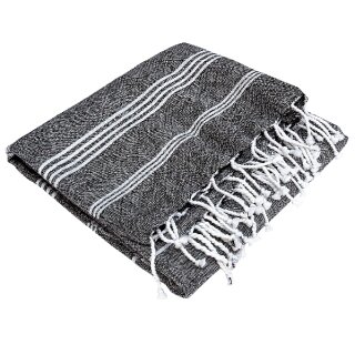 Fouta-Badetuch HAMMAM Weiß-anthrazit