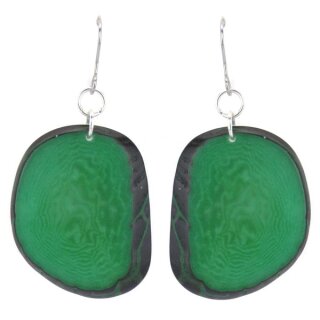 Tagua-Ohrhänger OVAL smaragd