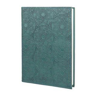Notizbuch M dunkelgrun MANDALA nachfullbar, Leder