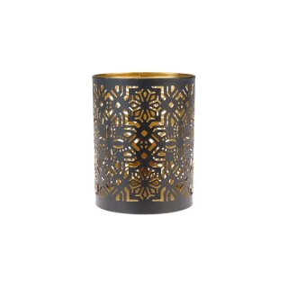 Windlicht ORIENTAL STAR Schwarz-Gold