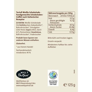 Tartufi Weiße Schokolade 125g