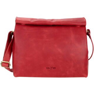 Tasche LUNCHbag M Vintage rot, Rindsleder
