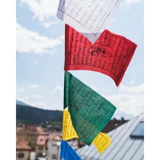 Tibetische Gebetsfahnen 11 x 10 cm 5 Fahnen 80 cm 
