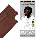 Labooko -  80%/20% Kakao-Milch-Tafel, superdunkel, ohne...