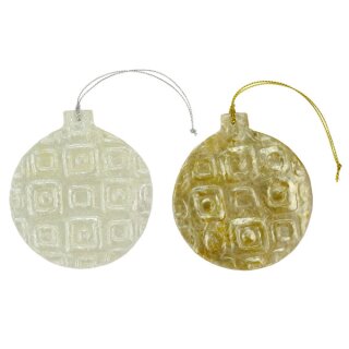 Baumschmuck KUGEL weis/gold, Capiz