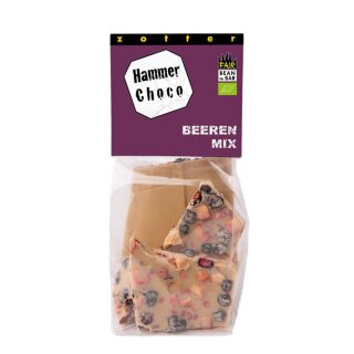 Hammerschoko Beerenmix Erdbeer, Heidelbeer, Himbeer (100 g)