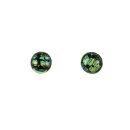 Ohrstecker CATS EYE kupfer-turkis, Perle gros, Silber