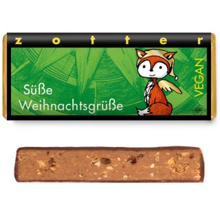 Süße Weihnachtsgrüße VEGAN - Haselnussnougat mit Krokant